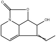1H-2-Oxa-7a-azacyclopent[cd]inden-1-one,  4-ethylidene-2a,3,4,6,7,7b-hexahydro-3-hydroxy-,  (2a-alpha-,3-alpha-,4Z,7b-alpha-)-  (9CI) Struktur