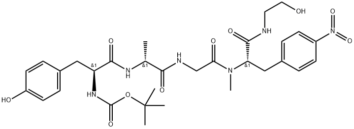 N-T-BOC-(D-ALA2,N-ME-P-NITRO-PHE4,GLY5-OL)-ENKEPHALIN) Structure