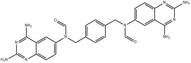 4,4'-bis(2,4-diaminoquinazol-6-(N-formyl-aminomethyl))benzene Struktur