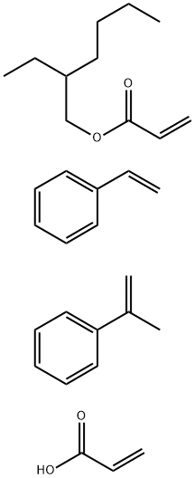 2-丙烯酸与苯乙烯、2-丙烯酸-2-乙基己酯和1-甲基乙烯基苯的聚合物, 95654-84-5, 结构式