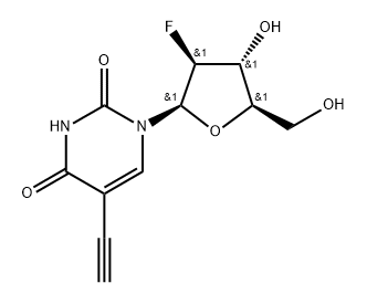 (2'S)-2'-DEOXY-2'-FLUORO-5-ETHYNYLURIDINE 结构式