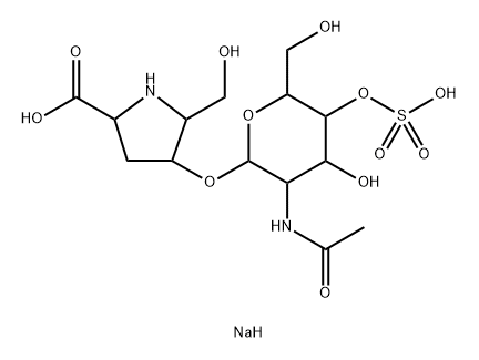 4α-[[2-(Acetylamino)-2-deoxy-4-O-sodiosulfo-β-D-glucopyranosyl]oxy]-5β-(hydroxymethyl)-L-proline Structure