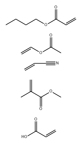 2-甲基-2-丙烯酸甲酯与2-丙烯酸丁酯、乙酸乙烯基酯、2-丙烯腈和2-丙烯酸的聚合物 结构式