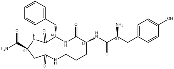cyclo(tyrosyl-ornithyl-phenylalanyl-aspartamide) Structure