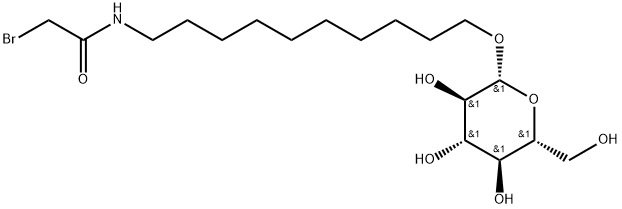 10-N-(bromoacetyl)amino-1-decylglucopyranoside 结构式