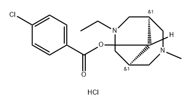 4-クロロ安息香酸(1β,5β,9-syn)-3-エチル-7-メチル-3,7-ジアザビシクロ[3.3.1]ノナ-9-イル·塩酸塩 化学構造式