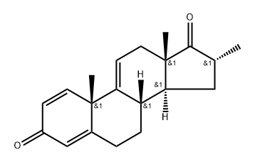 Androsta-1,4,9(11)-triene-3,17-dione, 16-methyl-, (16α)- Structure