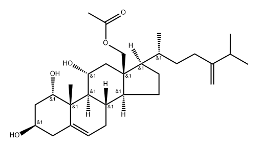 Ergosta-5,24(28)-diene-1α,3β,11α,18-tetrol 18-acetate Structure