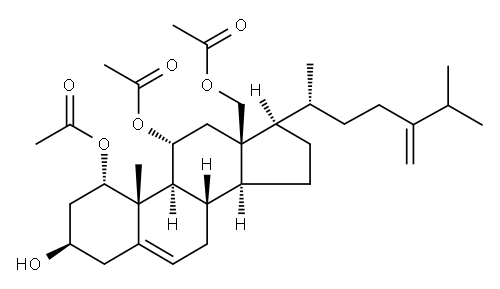 Ergosta-5,24(28)-diene-1α,3β,11α,18-tetraol 1,11,18-triacetate 结构式