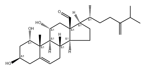 1α,3β,11α-Trihydroxyergosta-5,24(28)-dien-18-al Structure