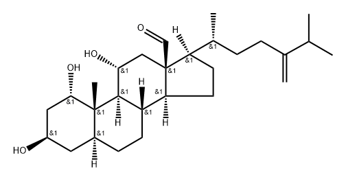 1α,3β,11α-Trihydroxy-5α-ergost-24(28)-en-18-al Structure