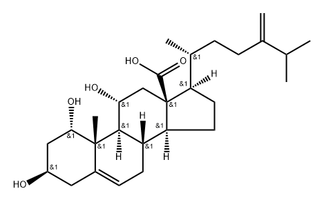 1α,3β,11α-Trihydroxyergosta-5,24(28)-dien-18-oic acid Structure