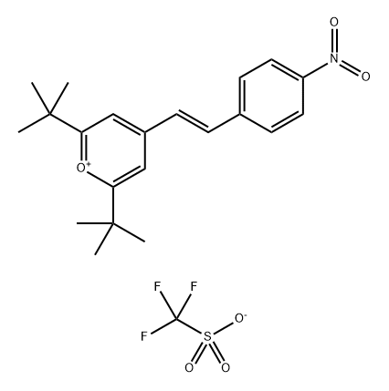(E)-2,6-Bis(1,1-dimethylethyl)-4-(2-(4-nitrophenyl)ethenyl)pyryliumsalt 结构式