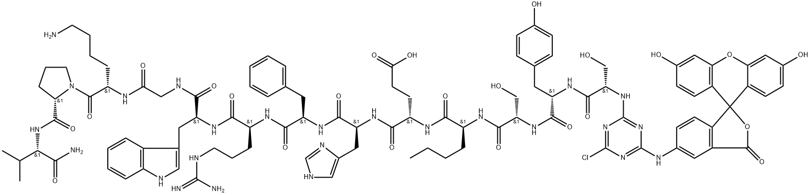 MSH, N(alpha)-chlorotriazinylaminofluorescein-1-Ser-4-Nle-7-Phe-alpha- 结构式