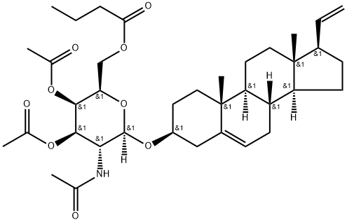 Pregna-5,20-dien-3β-yl 2-(acetylamino)-2-deoxy-β-D-galactopyranoside 3,4-diacetate 6-butanoate Structure