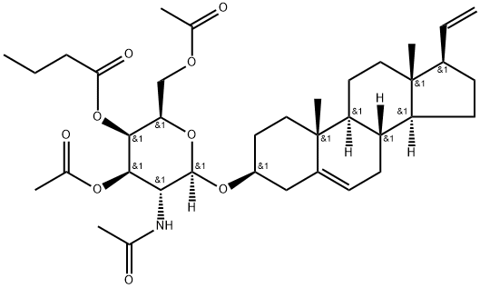 Pregna-5,20-dien-3β-yl 2-(acetylamino)-2-deoxy-β-D-galactopyranoside 3,6-diacetate 4-butanoate Structure