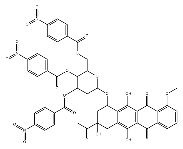 3',6'-dihydroxy-3',5'-diepidaunorubicin 结构式
