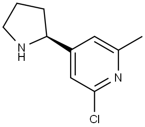 4-((2S)PYRROLIDIN-2-YL)-2-CHLORO-6-METHYLPYRIDINE 结构式