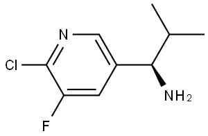 (1R)-1-(6-CHLORO-5-FLUORO(3-PYRIDYL))-2-METHYLPROPYLAMINE 结构式