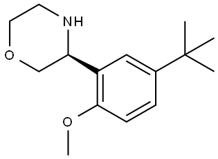 (3S)-3-(5-TERT-BUTYL-2-METHOXYPHENYL)MORPHOLINE 结构式