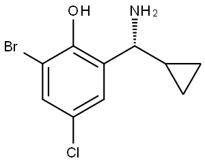 2-[(R)-AMINO(CYCLOPROPYL)METHYL]-6-BROMO-4-CHLOROPHENOL 结构式