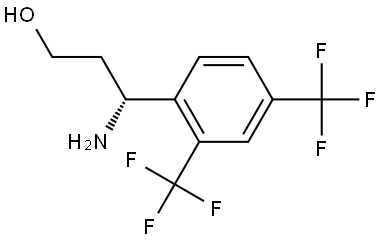 (3R)-3-AMINO-3-[2,4-BIS(TRIFLUOROMETHYL)PHENYL]PROPAN-1-OL 结构式
