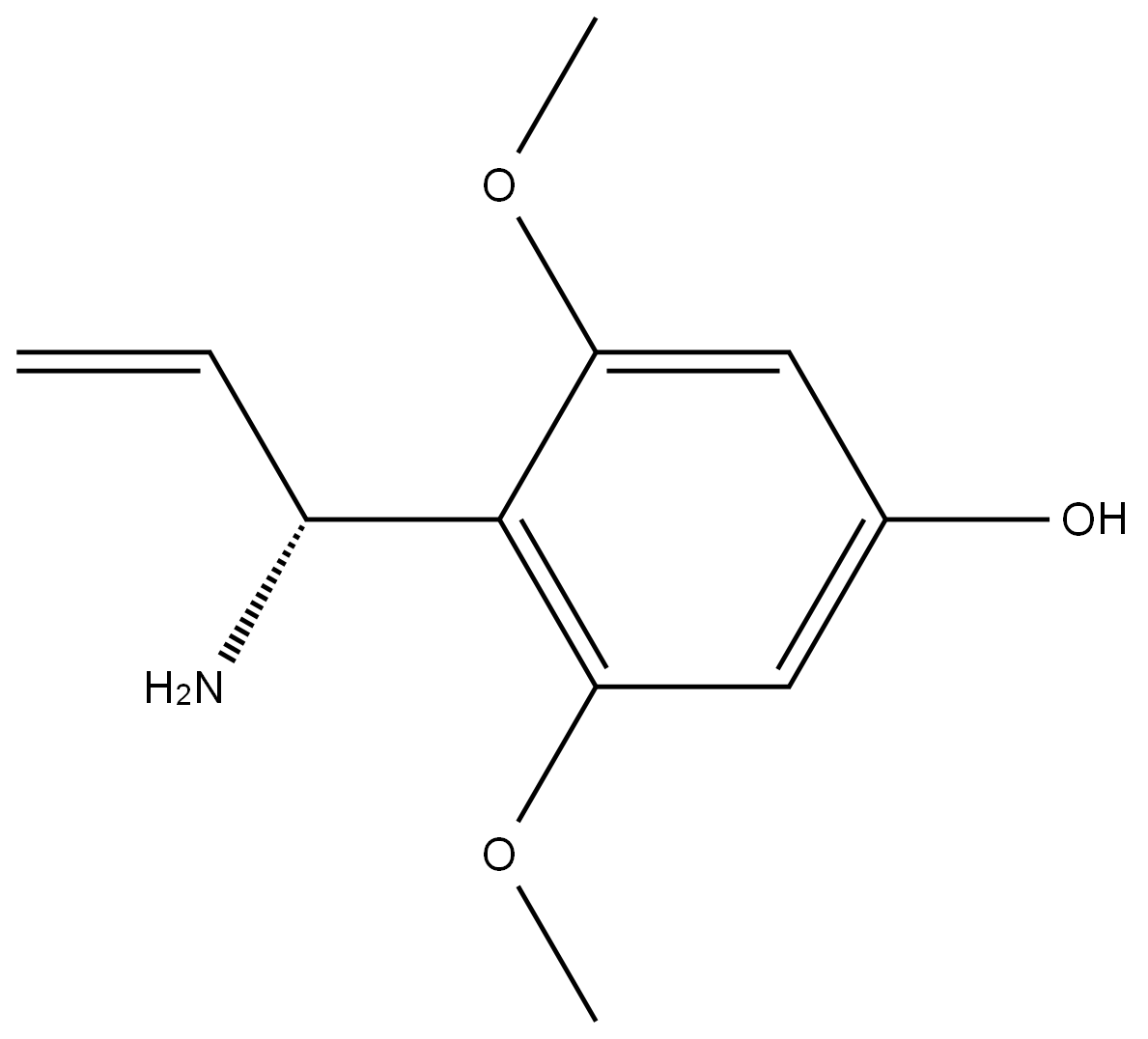 4-((1R)-1-AMINOPROP-2-ENYL)-3,5-DIMETHOXYPHENOL 结构式