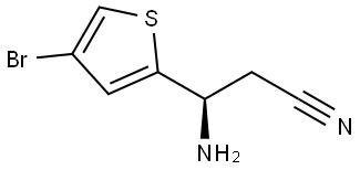 (3R)-3-AMINO-3-(4-BROMO(2-THIENYL))PROPANENITRILE 结构式