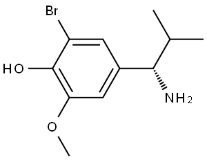 4-((1S)-1-AMINO-2-METHYLPROPYL)-2-BROMO-6-METHOXYPHENOL 结构式
