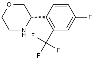(3S)-3-[4-FLUORO-2-(TRIFLUOROMETHYL)PHENYL]MORPHOLINE 结构式