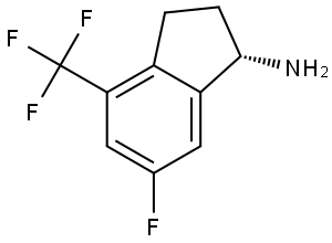 (1S)-6-FLUORO-4-(TRIFLUOROMETHYL)-2,3-DIHYDRO-1H-INDEN-1-AMINE 结构式