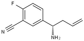 5-((1S)-1-AMINOBUT-3-ENYL)-2-FLUOROBENZENECARBONITRILE 结构式
