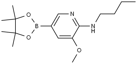 N-Butyl-3-methoxy-5-(4,4,5,5-tetramethyl-1,3,2-dioxaborolan-2-yl)-2-pyridinamine Structure