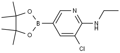 3-Chloro-N-ethyl-5-(4,4,5,5-tetramethyl-1,3,2-dioxaborolan-2-yl)-2-pyridinamine Structure