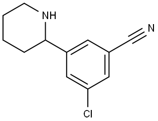 3-CHLORO-5-(2-PIPERIDYL)BENZENECARBONITRILE 结构式