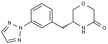 (R)-5-(3-(2H-1,2,3-triazol-2-yl)benzyl)morpholin-3-one 结构式