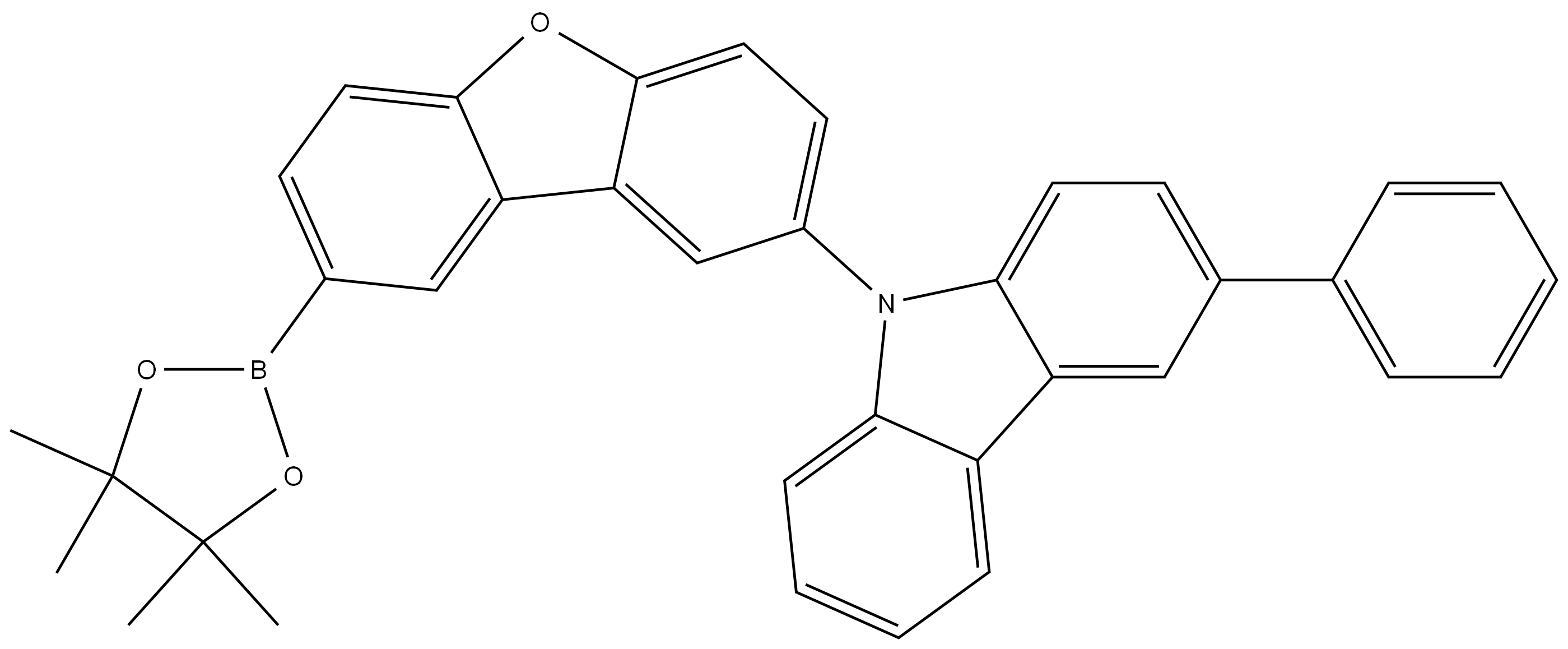 9H-Carbazole, 3-phenyl-9-[8-(4,4,5,5-tetramethyl-1,3,2-dioxaborolan-2-yl)-2-dibenzofuranyl]- 结构式