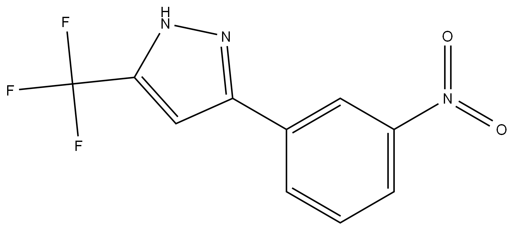 5-(3-nitrophenyl)-3-(trifluoromethyl)-1H-pyrazole 结构式