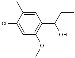 4-Chloro-α-ethyl-2-methoxy-5-methylbenzenemethanol 结构式