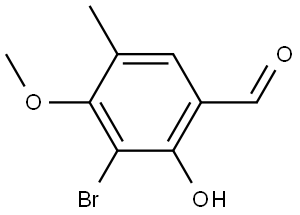 3-Bromo-2-hydroxy-4-methoxy-5-methylbenzaldehyde 结构式