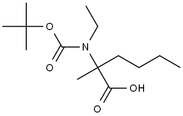 2-((tert-butoxycarbonyl)(ethyl)amino)-2-methylhexanoic acid Structure