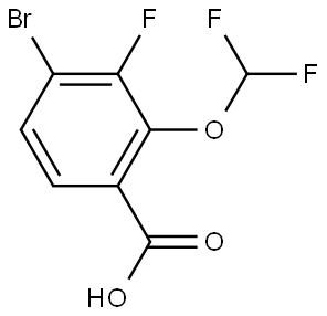 4-溴-2-(二氟甲氧基)-3-氟苯甲酸 结构式