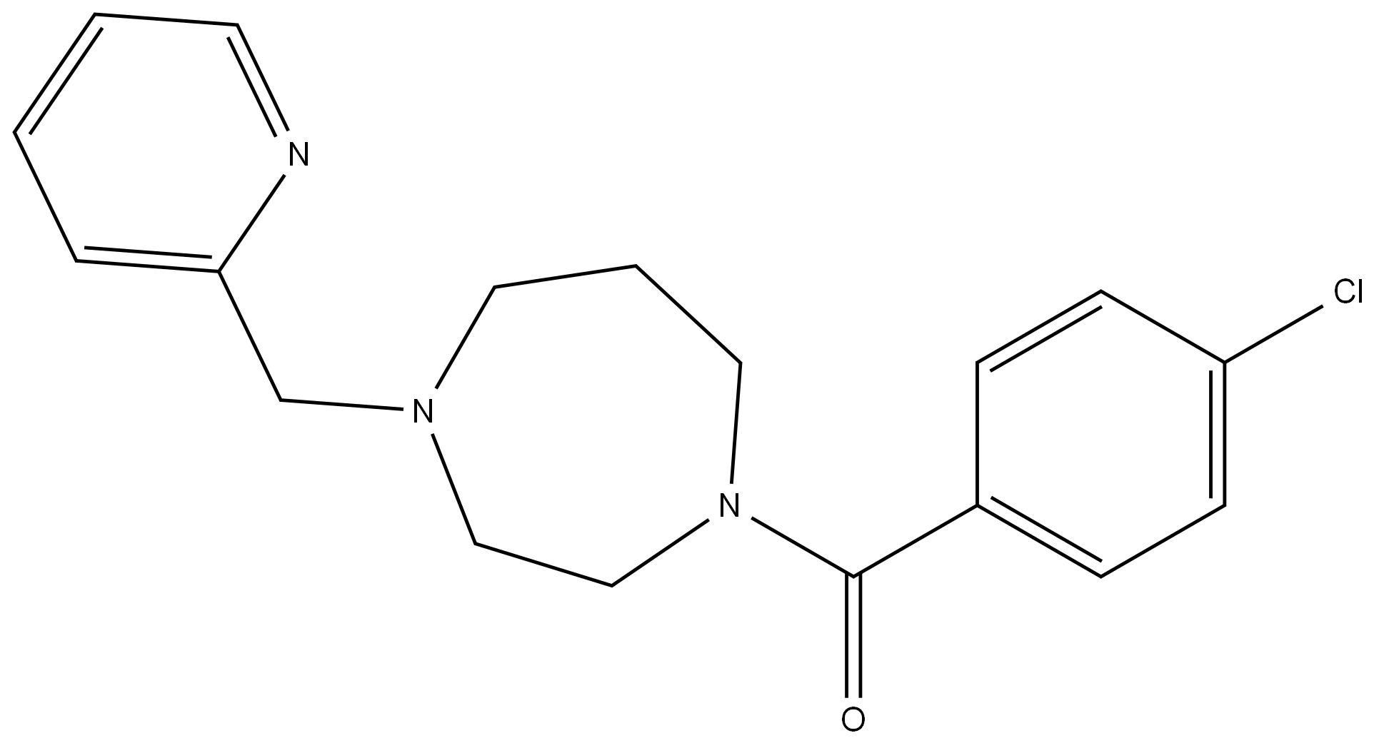 (4-chlorophenyl)(4-(pyridin-2-ylmethyl)-1,4-diazepan-1-yl)methanone 结构式