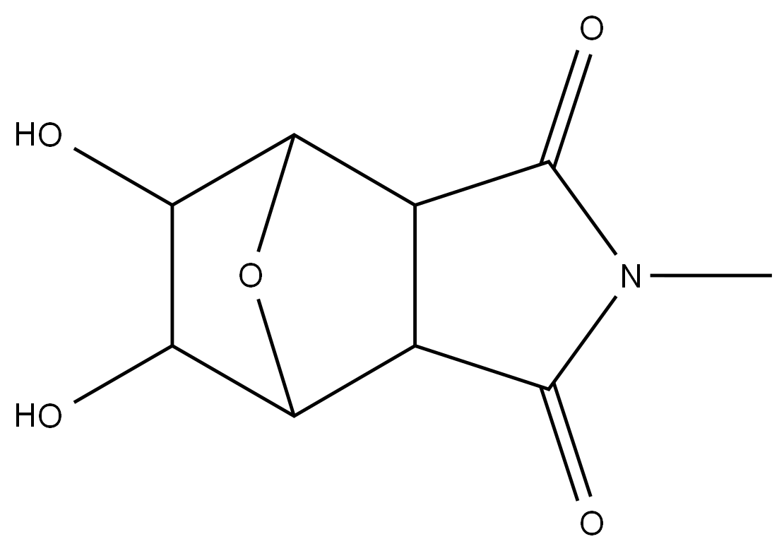 5,6-dihydroxy-2-methylhexahydro-1H-4,7-epoxyisoindole-1,3(2H)-dione 结构式