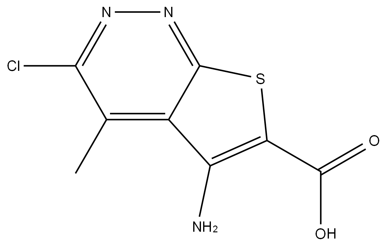 5-amino-3-chloro-4-methylthieno[2,3-c]pyridazine-6-carboxylic acid 结构式