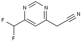 2-(6-(二氟甲基)嘧啶-4-基)乙腈, 2280784-28-1, 结构式