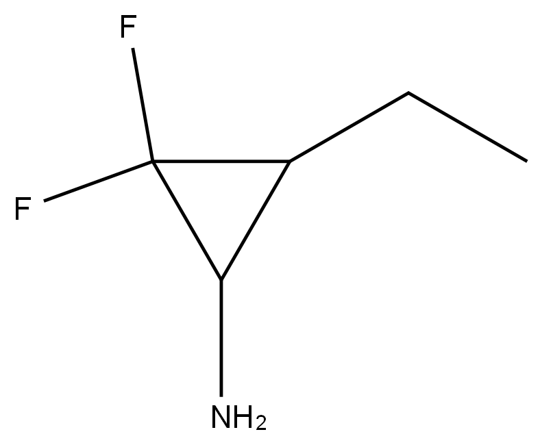 3-ethyl-2,2-difluorocyclopropan-1-amine 结构式