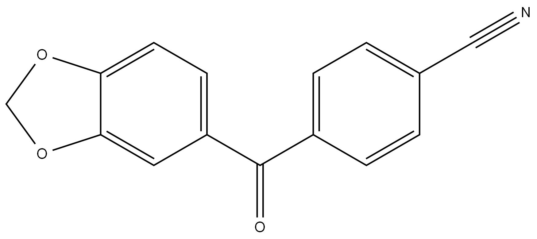 4-(1,3-Benzodioxol-5-ylcarbonyl)benzonitrile 结构式