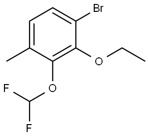 1-Bromo-3-(difluoromethoxy)-2-ethoxy-4-methylbenzene 结构式