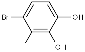 4-Bromo-3-iodo-1,2-benzenediol Structure